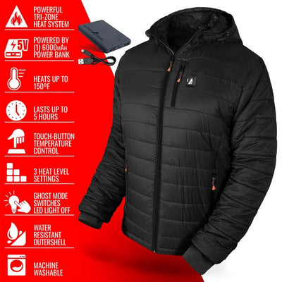 Open Box ActionHeat 5V Youth Battery Heated Puffer Jacket - Back