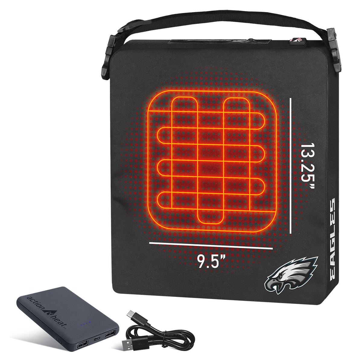 ActionHeat Philadelphia Eagles 5V Battery Heated Seat Cushion - Back