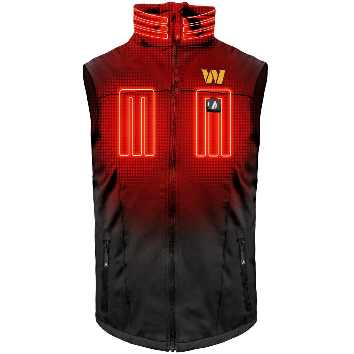 ActionHeat Washington Commanders 5V Men's Softshell Battery Heated Vest - Front