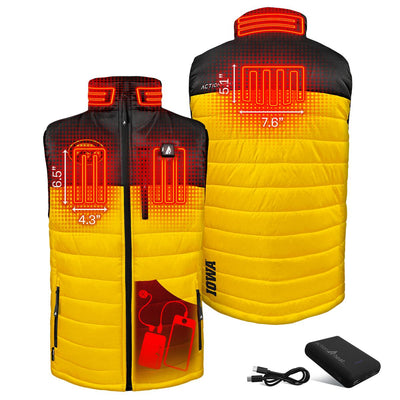 ActionHeat Iowa Hawkeyes 5V Men's Colorblock Puffer Battery Heated Vest - Back