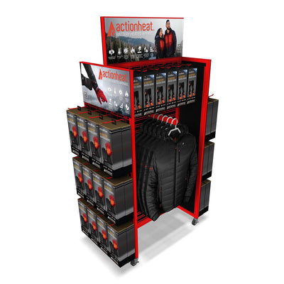 ActionHeat Display - H-Frame 4 Way On Wheels - Heated