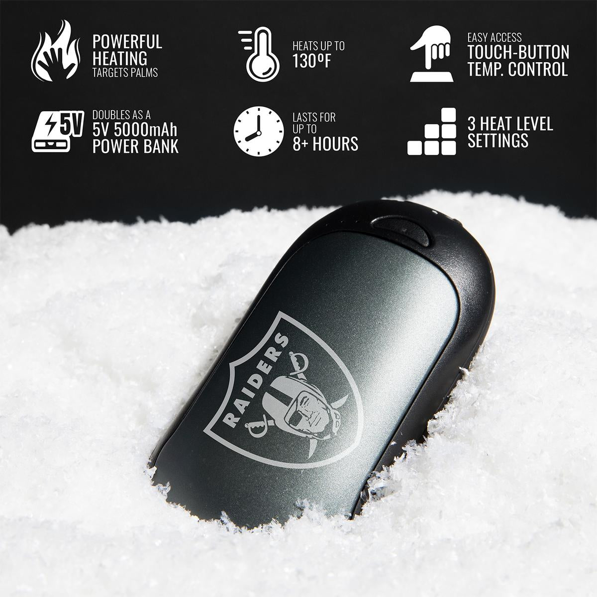 ActionHeat Las Vegas Raiders Rechargeable Hand Warmer - Full Set
