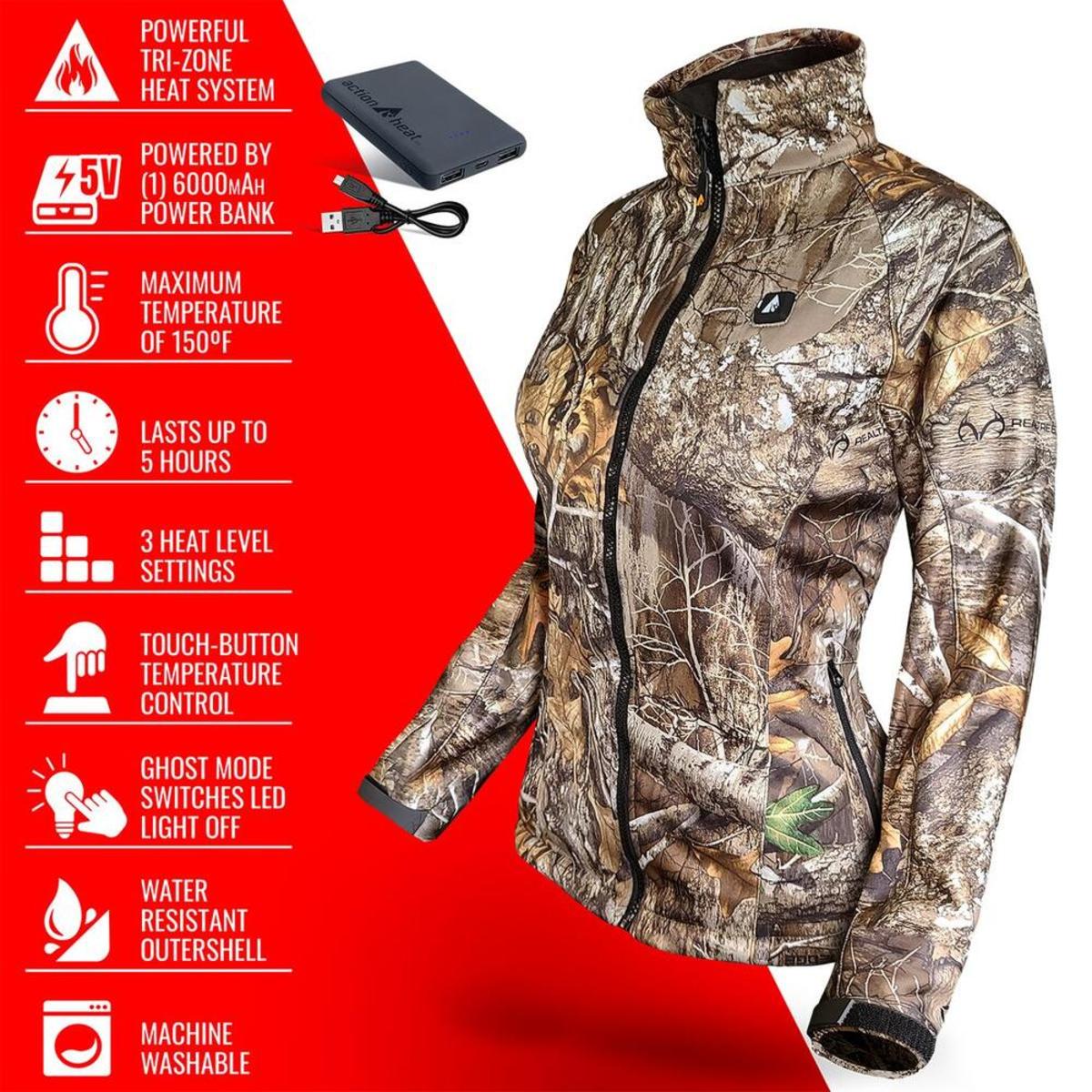Open Box ActionHeat 5V Women's Battery Heated Hunting Jacket - Full Set