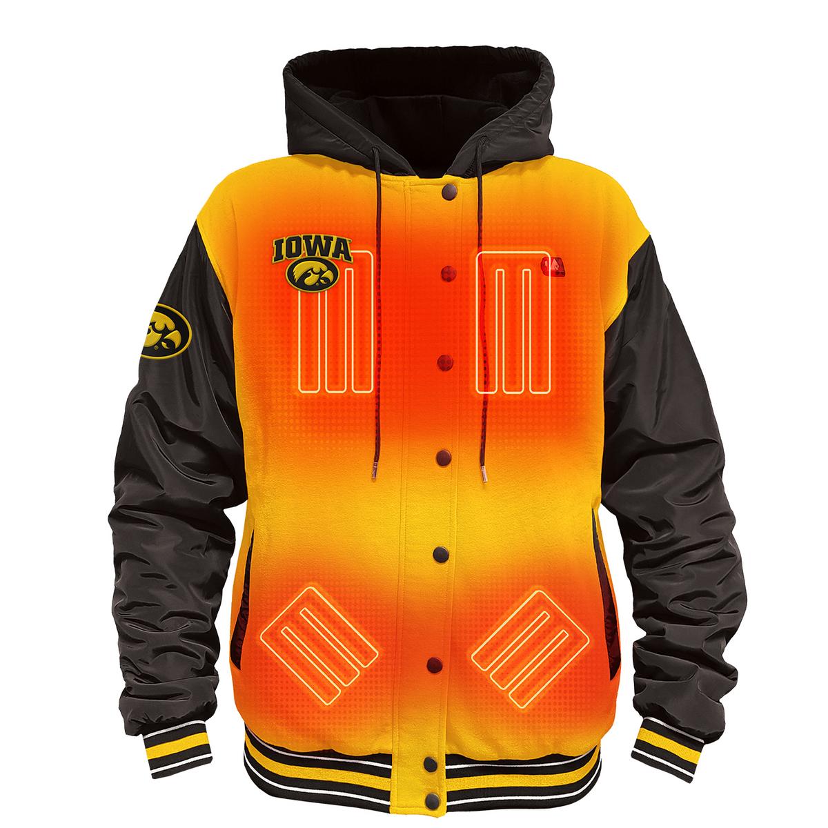 ActionHeat Iowa Hawkeyes 5V Men's Varsity Battery Heated Jacket - Front