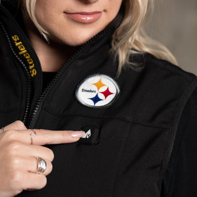 ActionHeat Pittsburgh Steelers 5V Women's Softshell Battery Heated Vest - Info