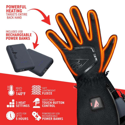 Open Box ActionHeat 5V Women's Slim Fit Fleece Heated Gloves - Full Set