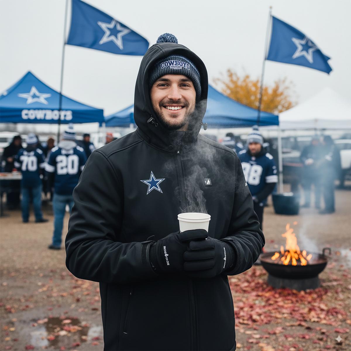 ActionHeat Dallas Cowboys 5V Men's Softshell Battery Heated Jacket - Info