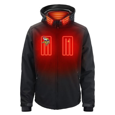 ActionHeat Minnesota Vikings 5V Men's Softshell Battery Heated Jacket - Front