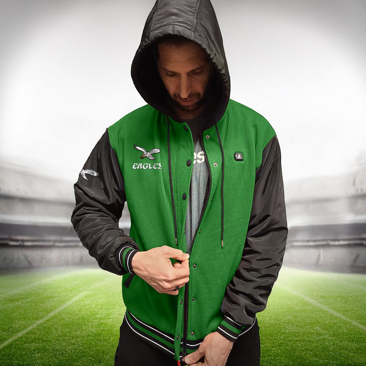 ActionHeat Philadelphia Eagles 5V Battery Heated Varsity Jacket - Info