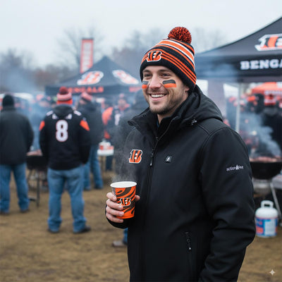 ActionHeat Cincinnati Bengals 5V Men's Softshell Battery Heated Jacket - Info