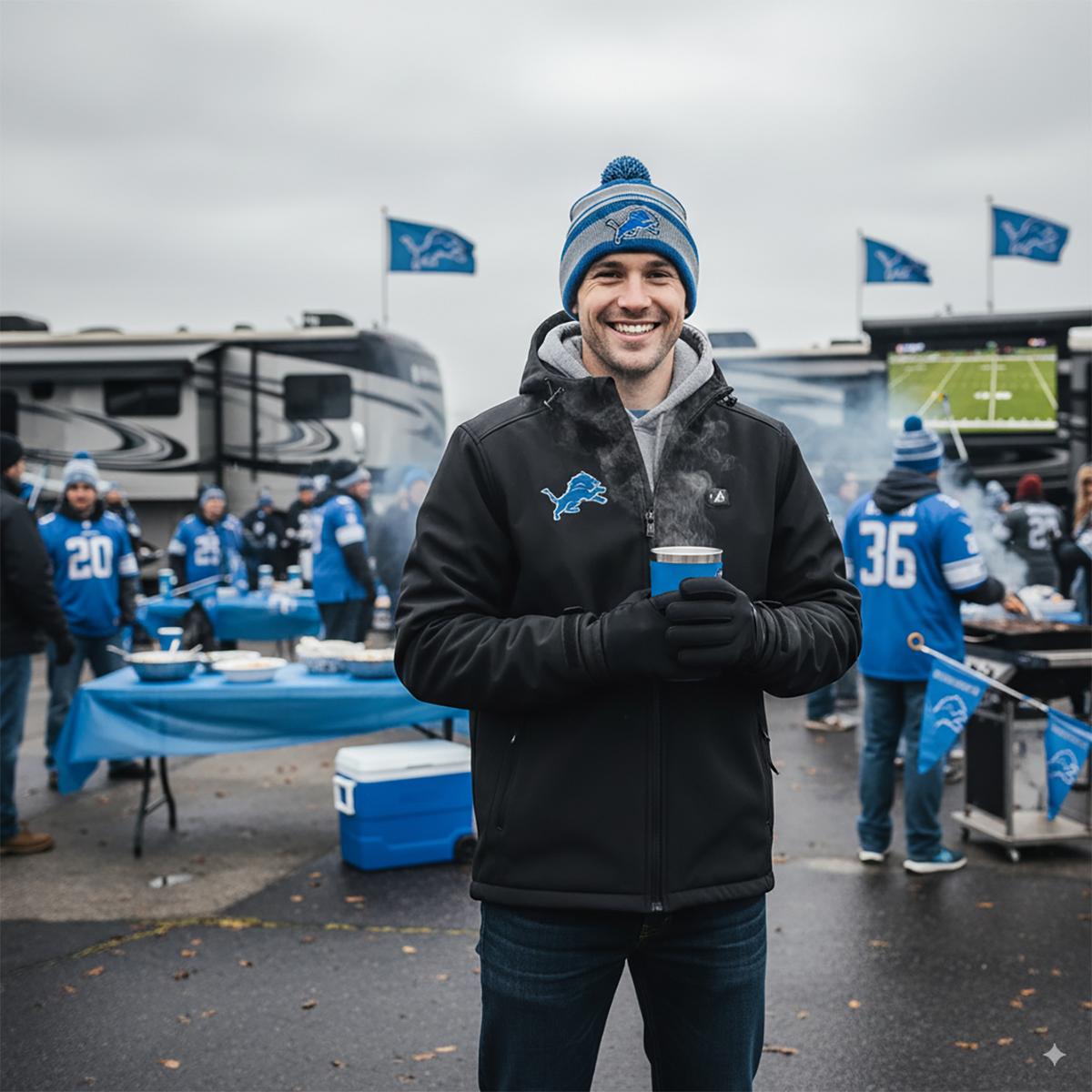 ActionHeat Detroit Lions 5V Men's Softshell Battery Heated Jacket - Info