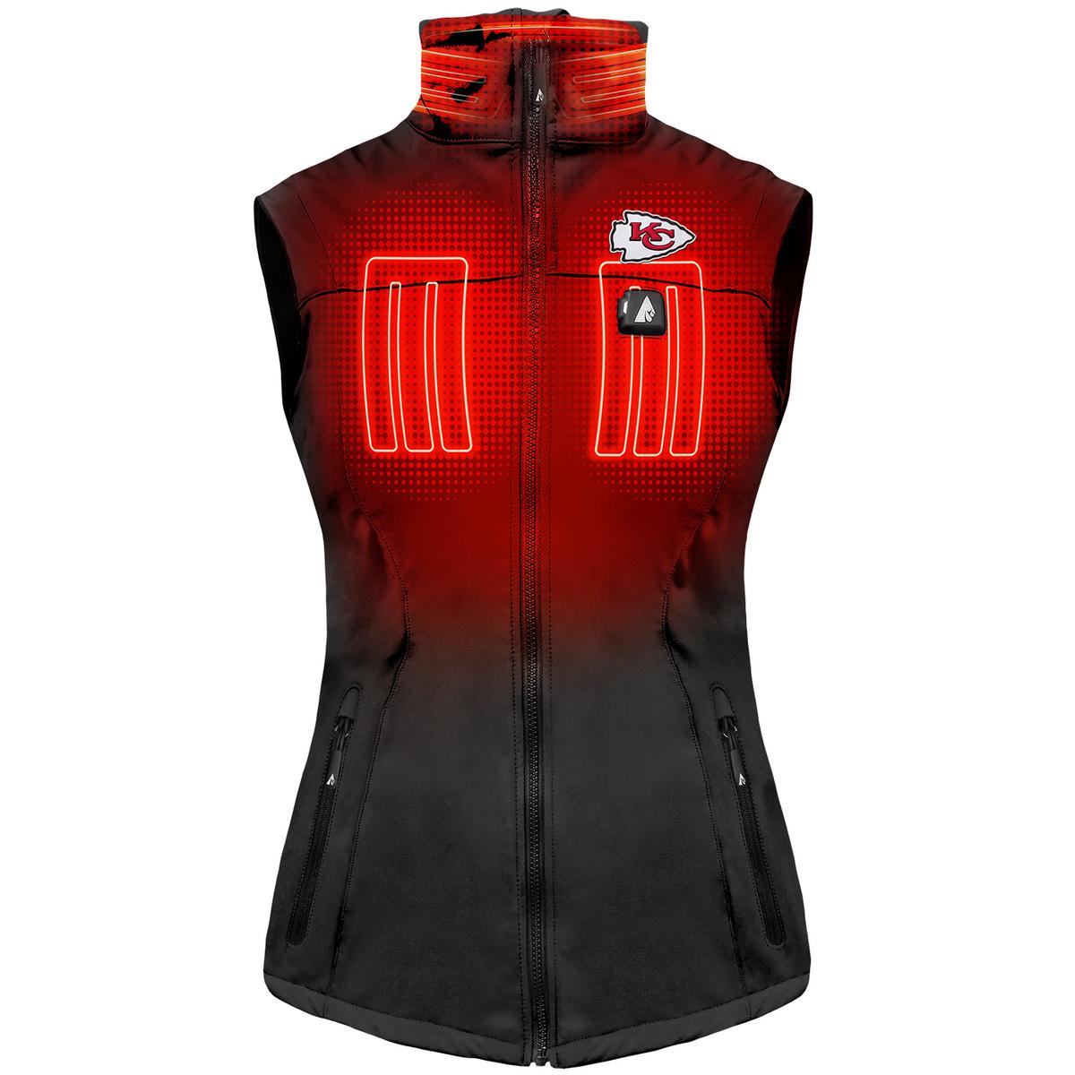 ActionHeat Kansas City Chiefs 5V Women's Softshell Battery Heated Vest - Front