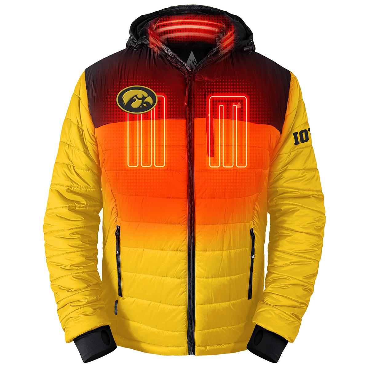 ActionHeat Iowa Hawkeyes 5V Men's Colorblock Puffer Battery Heated Jacket - Front