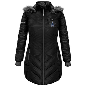 ActionHeat Dallas Cowboys 5V Women's Long Puffer Battery Heated Jacket - Heated