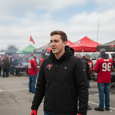 ActionHeat Tampa Bay Buccaneers 5V Men's Softshell Battery Heated Jacket - Info