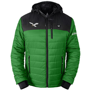 ActionHeat Philadelphia Eagles 5V Men's Colorblock Puffer Battery Heated Jacket - Heated