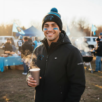 ActionHeat Carolina Panthers 5V Men's Softshell Battery Heated Jacket - Info