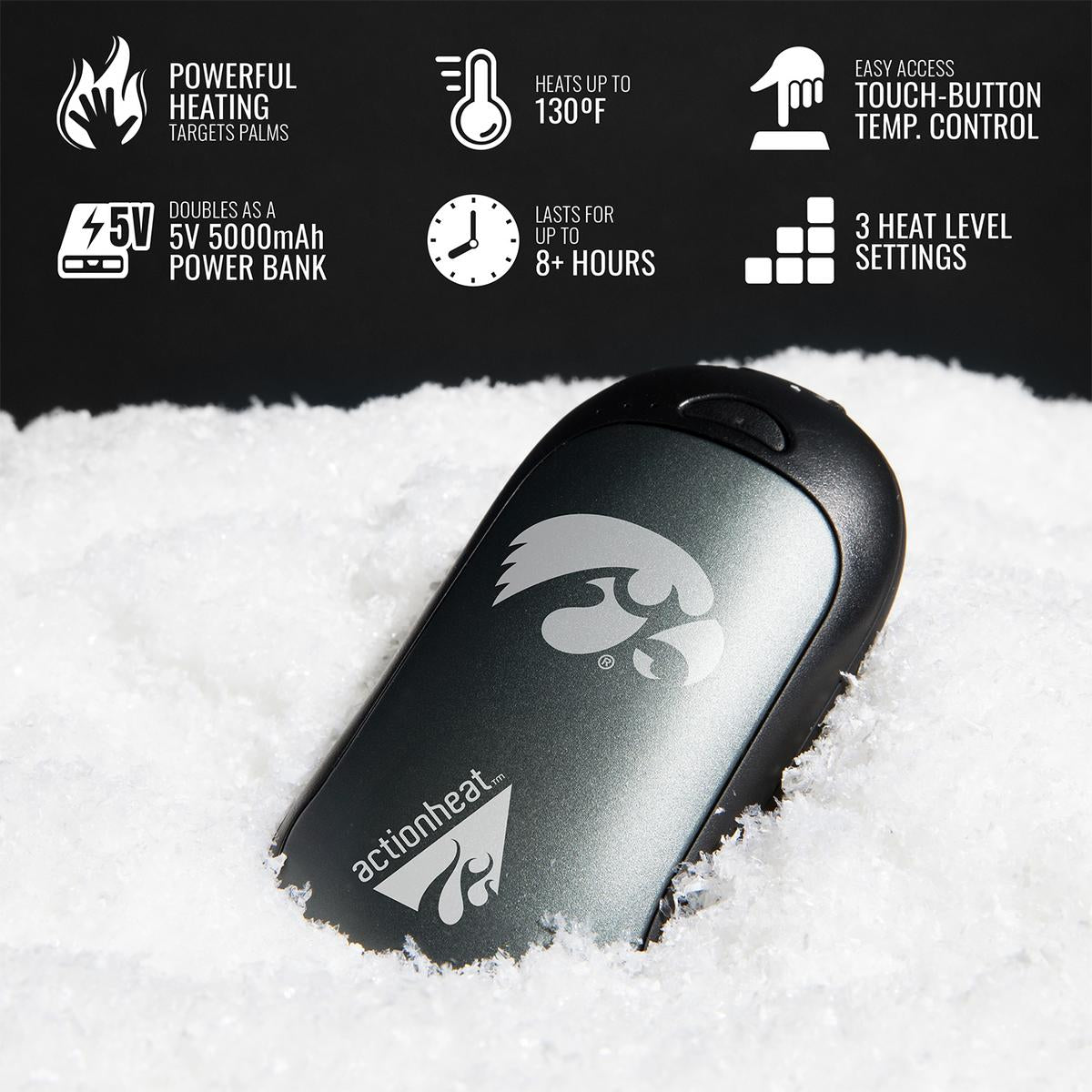 ActionHeat Iowa Hawkeyes Rechargeable Hand Warmer - Full Set