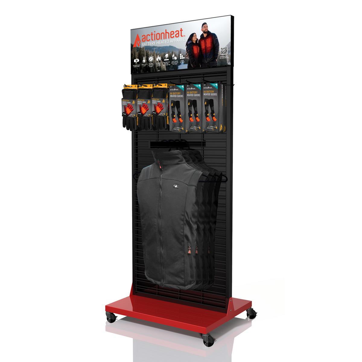 ActionHeat Display - Two-Sided On Wheels  - Heated