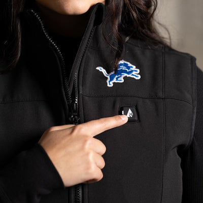 ActionHeat Detroit Lions 5V Women's Softshell Battery Heated Vest - Info