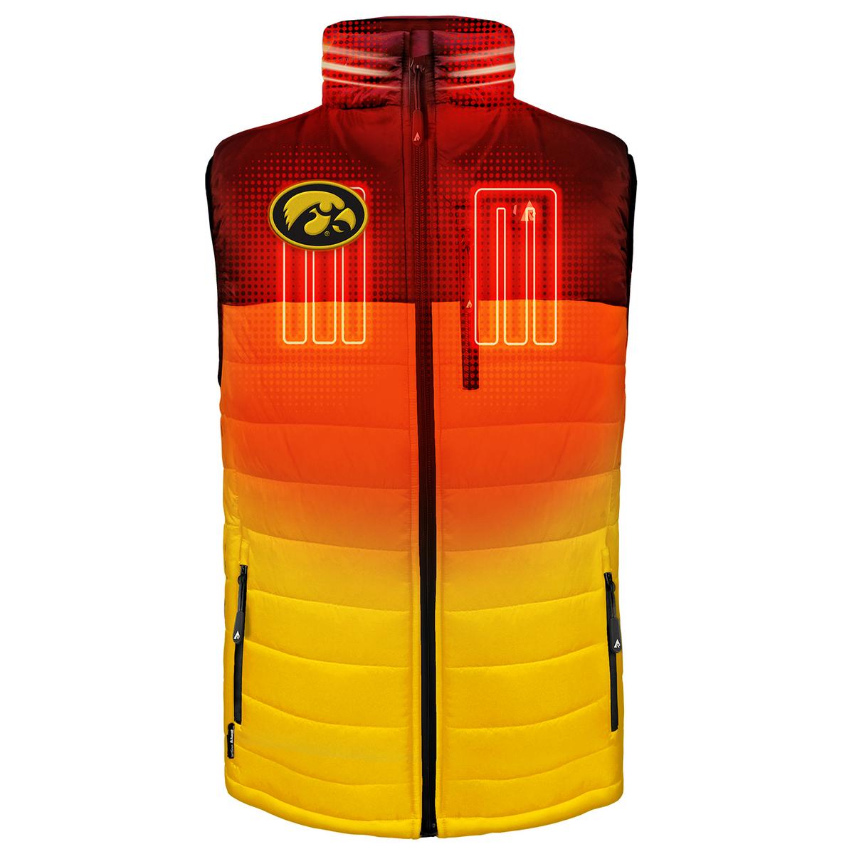ActionHeat Iowa Hawkeyes 5V Men's Colorblock Puffer Battery Heated Vest - Front