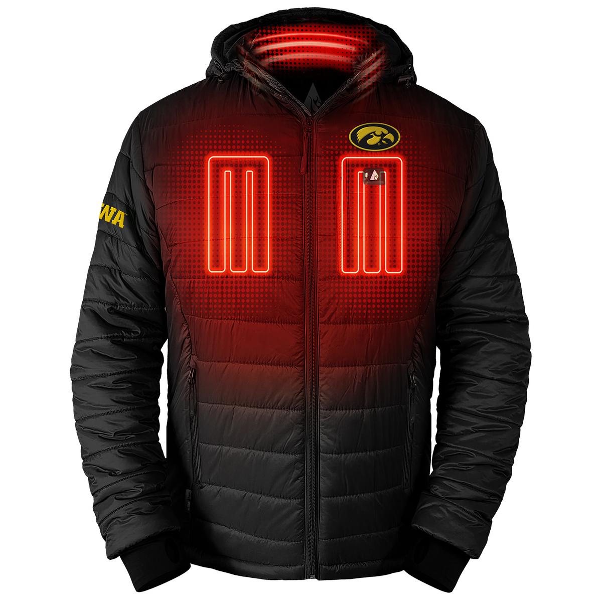 ActionHeat Iowa Hawkeyes 5V Men's Puffer Battery Heated Jacket - Front