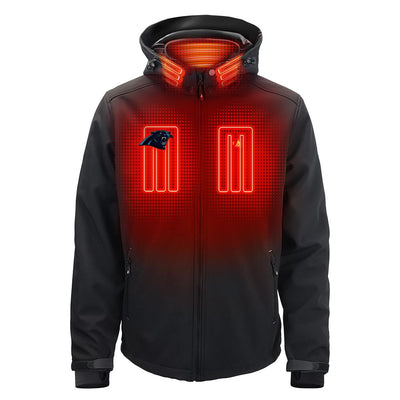 ActionHeat Carolina Panthers 5V Men's Softshell Battery Heated Jacket - Front