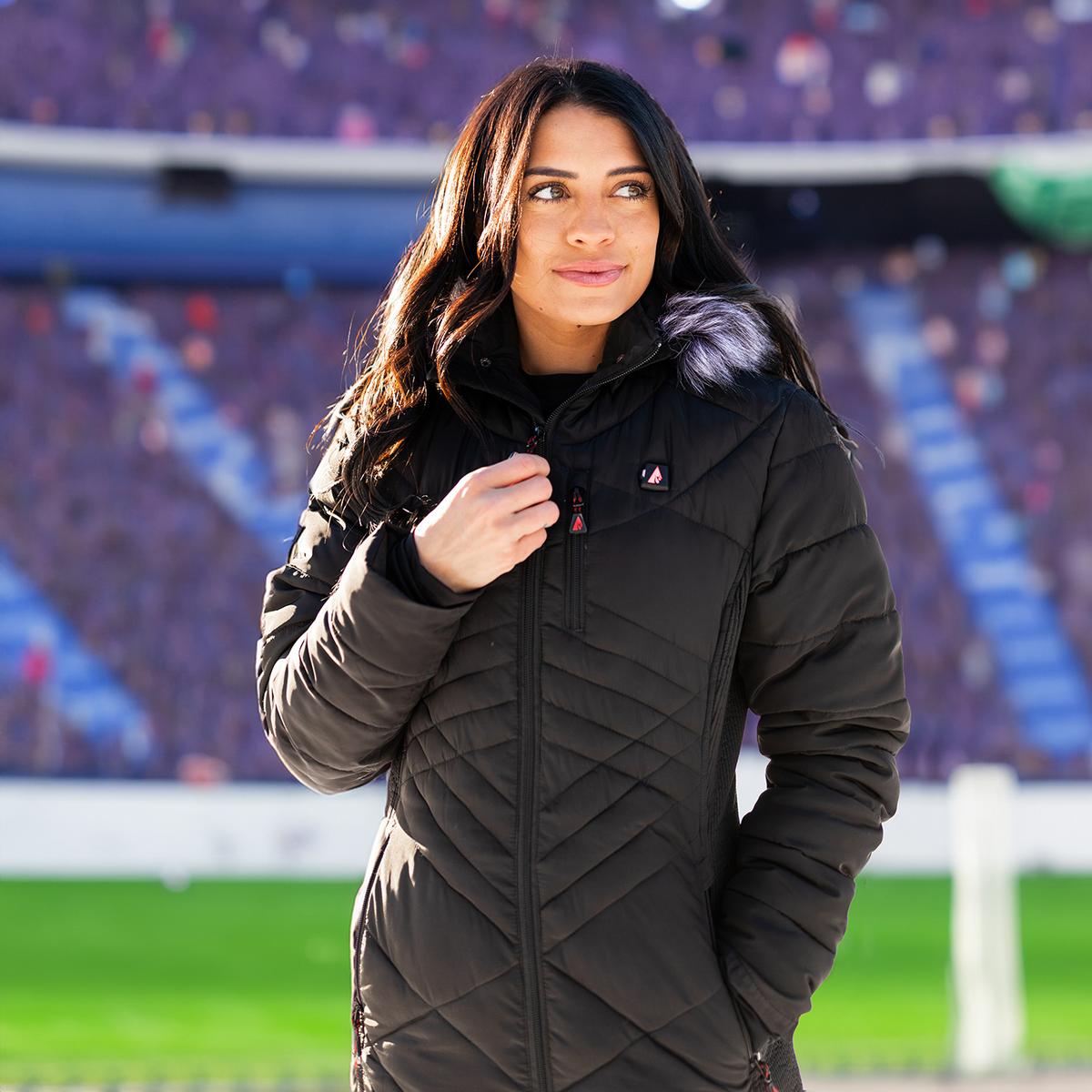 ActionHeat San Francisco 49ers 5V Women's Long Puffer Battery Heated Jacket - Info