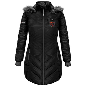 ActionHeat Chicago Bears 5V Women's Long Puffer Battery Heated Jacket - Heated