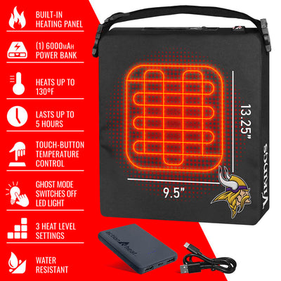 ActionHeat Minnesota Vikings 5V Battery Heated Seat Cushion - Full Set