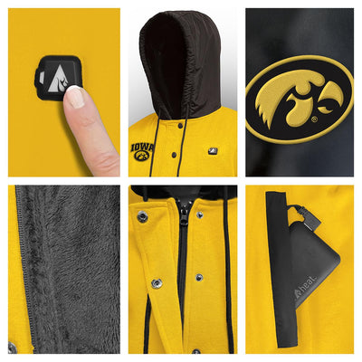 ActionHeat Iowa Hawkeyes 5V Men's Varsity Battery Heated Jacket - Battery