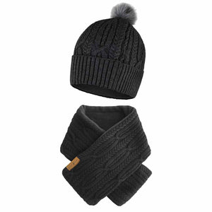 ActionHeat 5V Battery Heated Cable Knit Hat & Scarf Bundle - Back