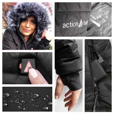 ActionHeat San Francisco 49ers 5V Women's Long Puffer Battery Heated Jacket - Battery