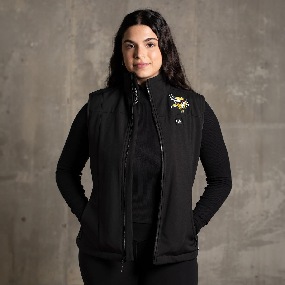 ActionHeat Minnesota Vikings 5V Women's Softshell Battery Heated Vest - Info