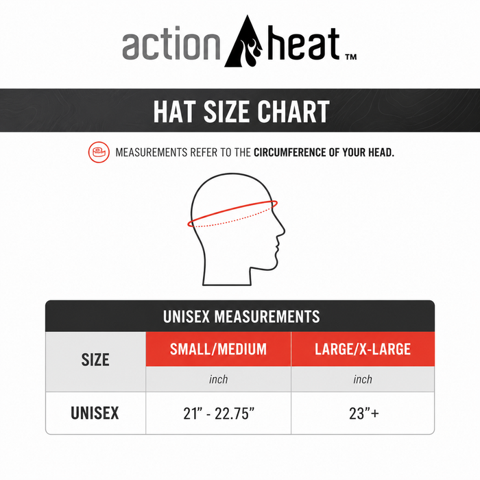Heated Hats size chart