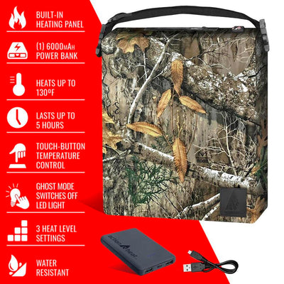 Open Box ActionHeat 5V Hunting Camo Heated Seat Cushion - Full Set