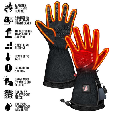 Open Box ActionHeat 5V Women's Slim Fit Fleece Heated Gloves - Info