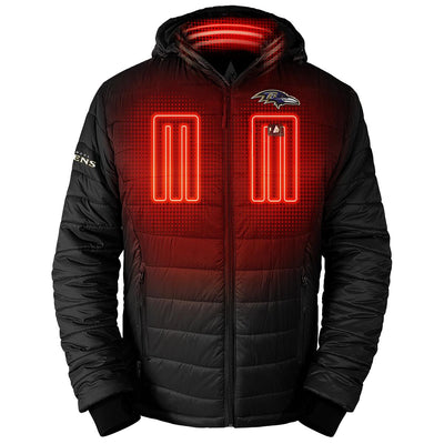 ActionHeat Baltimore Ravens 5V Men's Puffer Battery Heated Jacket - Front