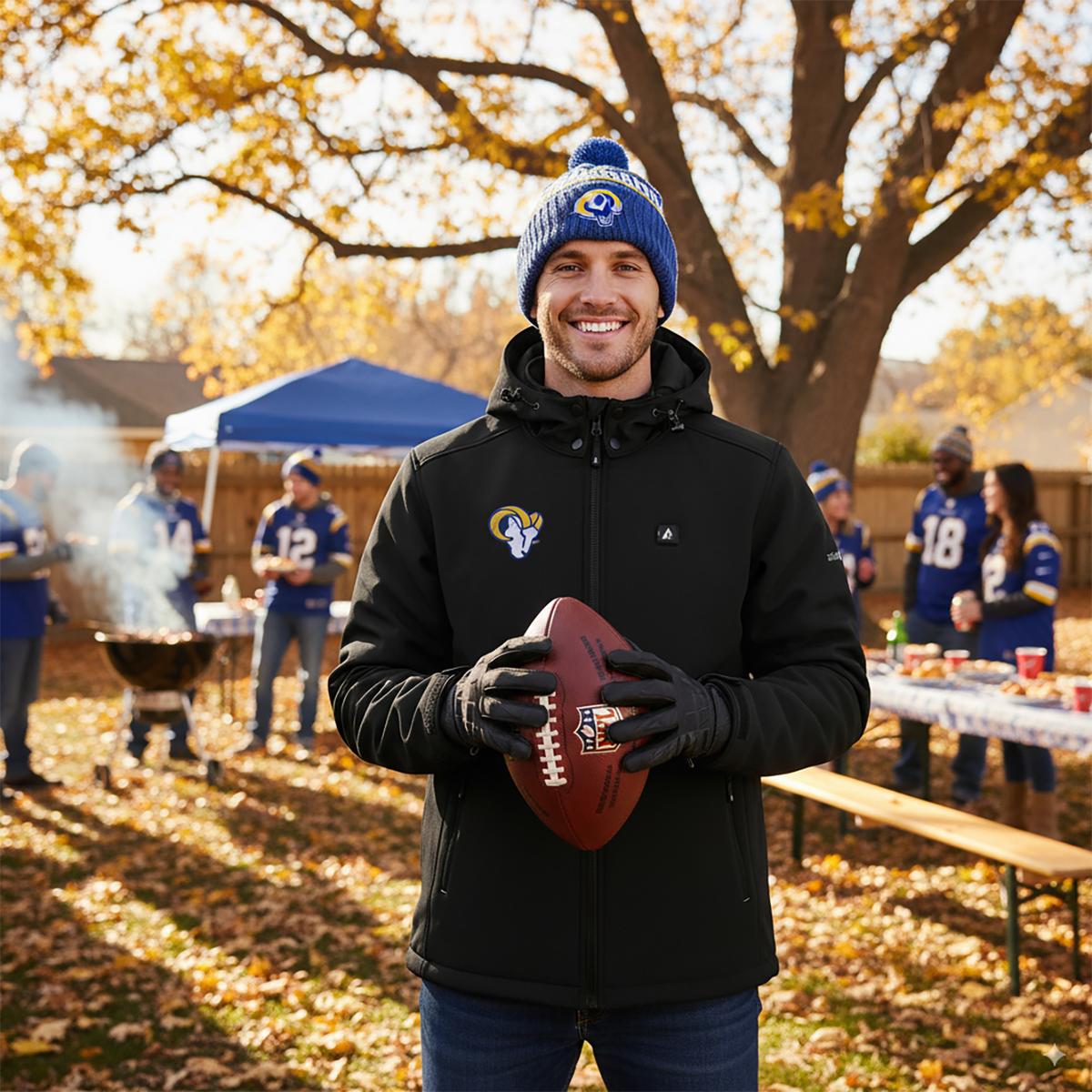 ActionHeat Los Angeles Rams 5V Men's Softshell Battery Heated Jacket - Info