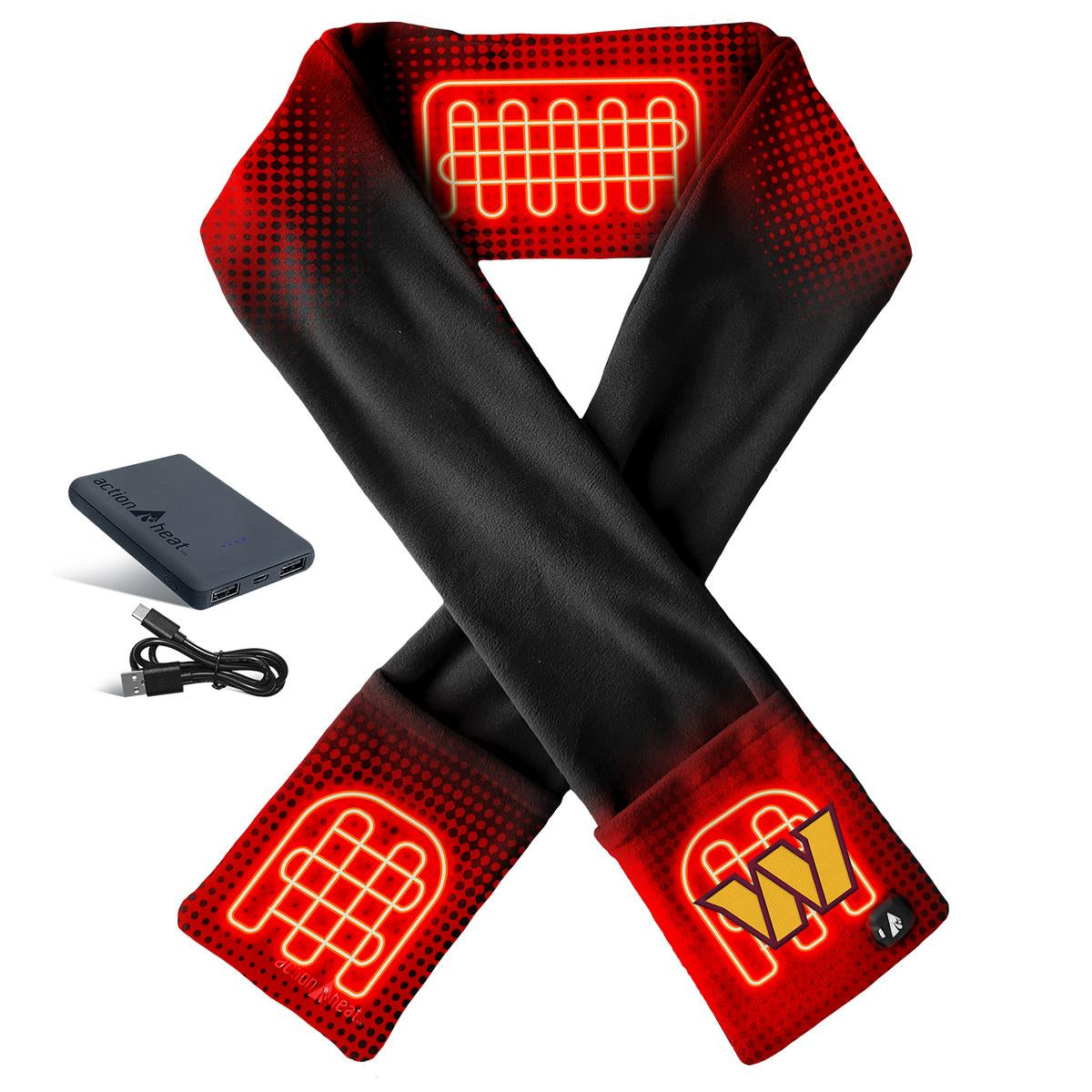 ActionHeat Washington Commanders 5V Battery Heated Scarf - Front