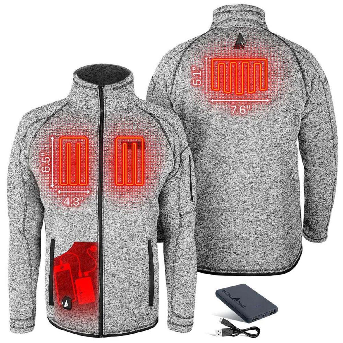 Open Box ActionHeat 5V Men's Battery Heated Sweater Jacket - Info