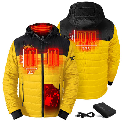 ActionHeat Iowa Hawkeyes 5V Men's Colorblock Puffer Battery Heated Jacket - Back