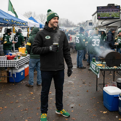 ActionHeat Green Bay Packers 5V Men's Softshell Battery Heated Jacket - Info