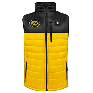 ActionHeat Iowa Hawkeyes 5V Men's Colorblock Puffer Battery Heated Vest - Heated