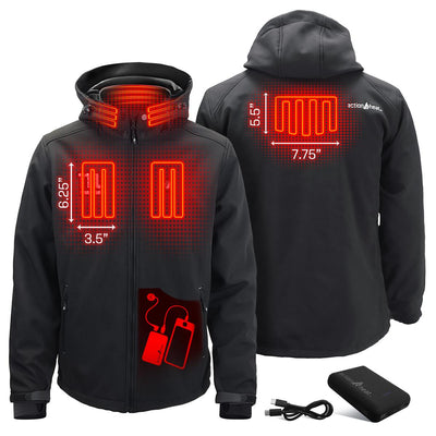 ActionHeat New York Giants 5V Men's Softshell Battery Heated Jacket - Back