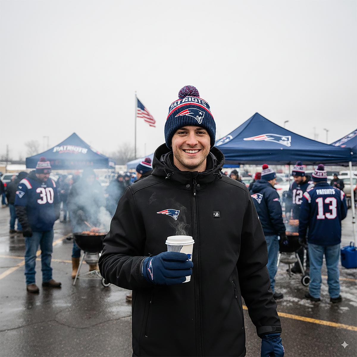 ActionHeat New England Patriots 5V Men's Softshell Battery Heated Jacket - Info