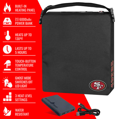 ActionHeat San Francisco 49ers 5V Battery Heated Seat Cushion - Full Set