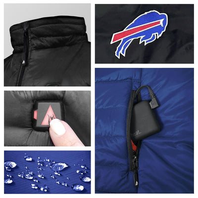 ActionHeat Buffalo Bills 5V Men's Colorblock Puffer Battery Heated Vest - Full Set