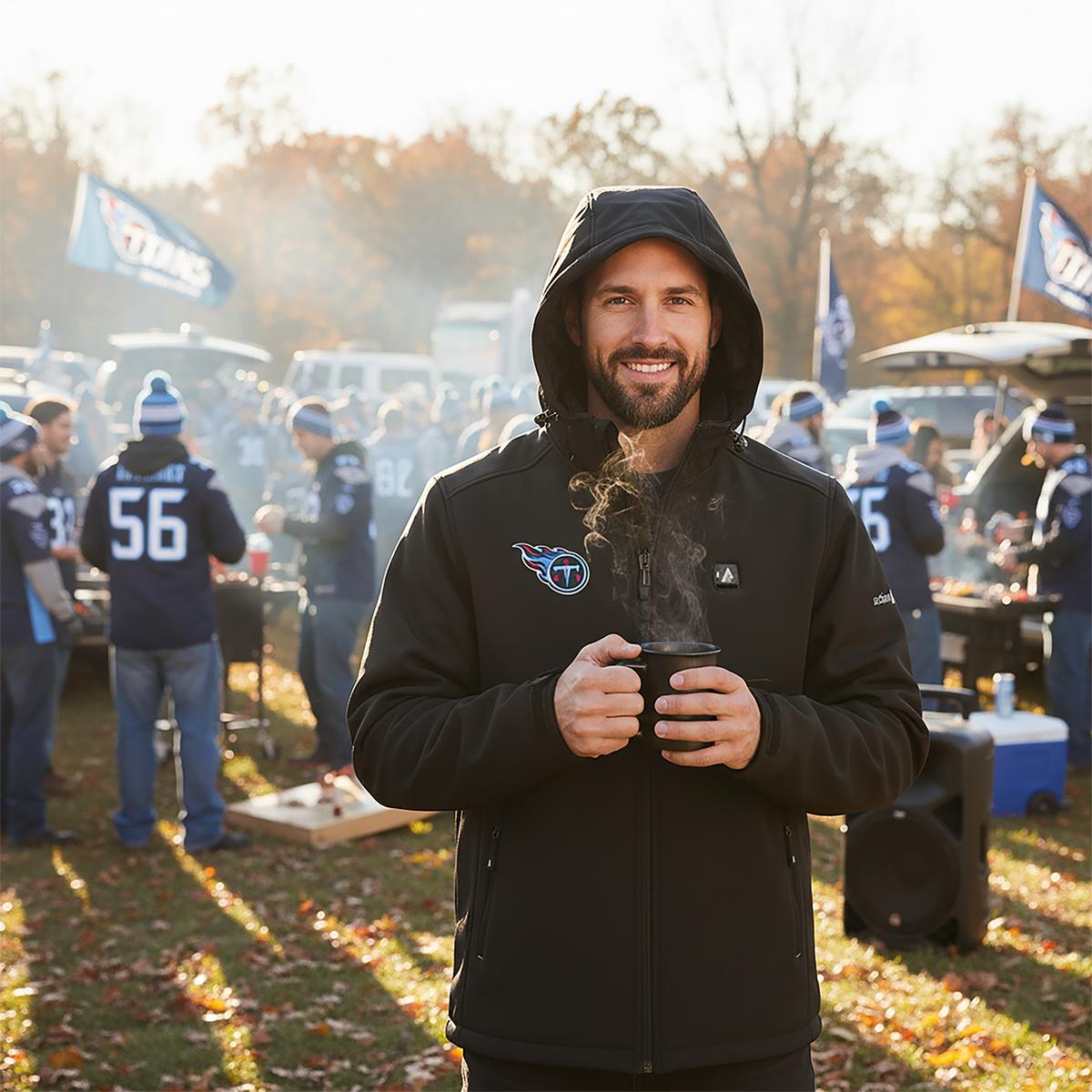 ActionHeat Tennessee Titans 5V Men's Softshell Battery Heated Jacket - Info