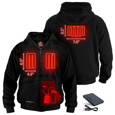 Open Box ActionHeat 5V Battery Heated Hoodie Sweatshirt - Back